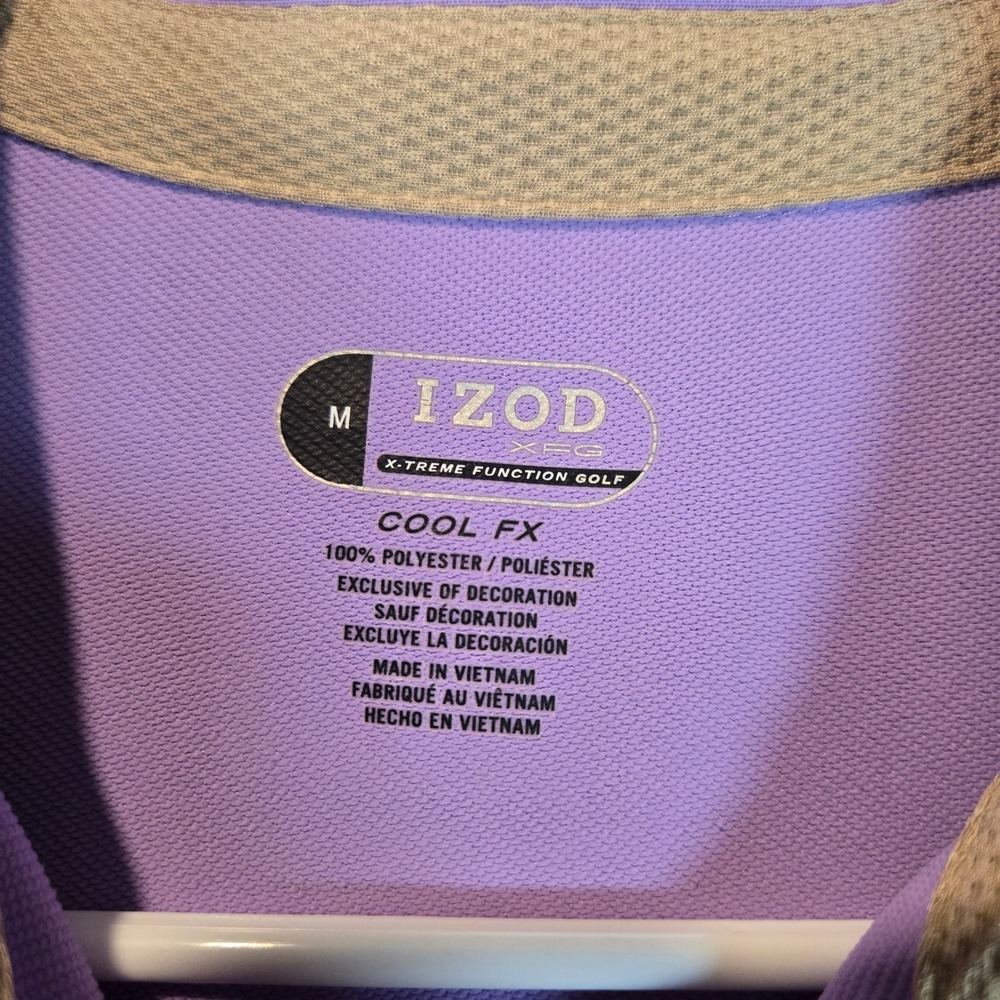 IZOD XFG Cool FX Polo Womens Medium Sleeveless Golf Purple Colorblock Mesh Top - Picture 6 of 9